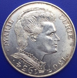 Monnaie Argent, 100 francs Marie Curie 1984