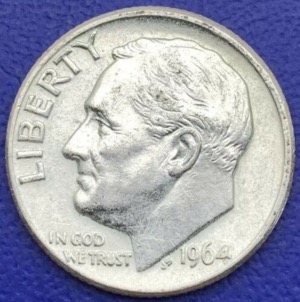One Dime Roosevelt 1964 D Denver argent, États-Unis