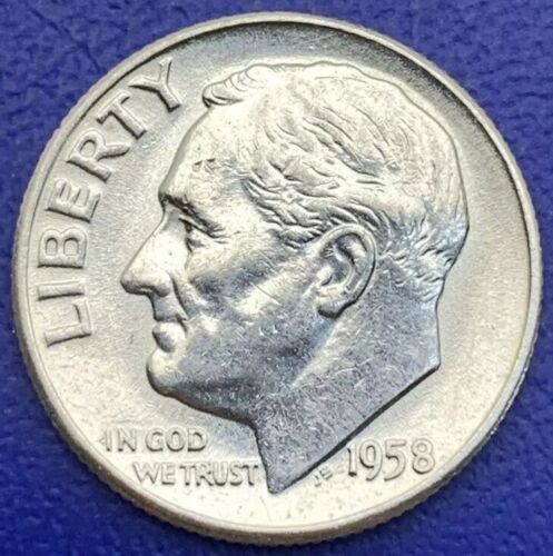 One Dime Roosevelt 1958 argent, États-Unis