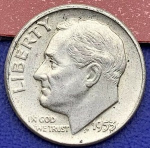 Etats-Unis 10 cents Roosevelt Dime 1953 argent