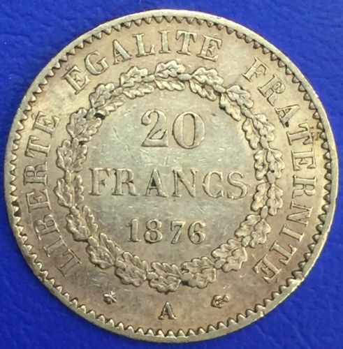 20 Francs or Génie debout 1876 A