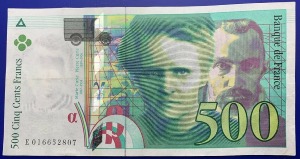 Billet France, 500 Francs Pierre et Marie Curie, 1994