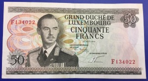 Billet 50 francs Luxembourg 1972