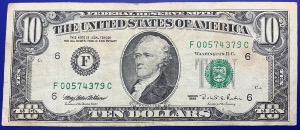 Etats-Unis, Billet 10 dollars Atlanta 1995, Hamilton