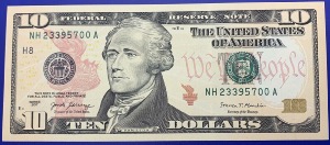 Etats-Unis, Billet 10 dollars Saint Louis, Hamilton, Neuf