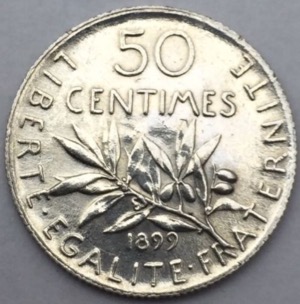 50 centimes Semeuse 1899 argent