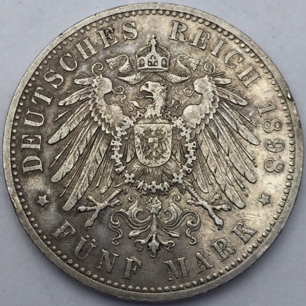 Preussen 5 Mark 1898 A Wilhelm II 