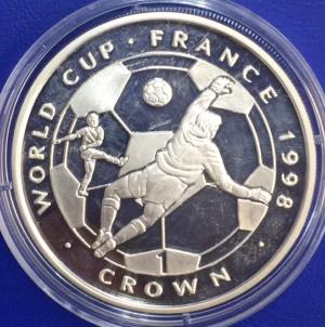 Iles de Man 1 crown 1998 Coupe de Monde France argent