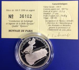 100 Francs JO Albertville 1992 Bobsleigh Monnaie de Paris