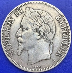 5 francs Napoléon III Empereur 1870 A