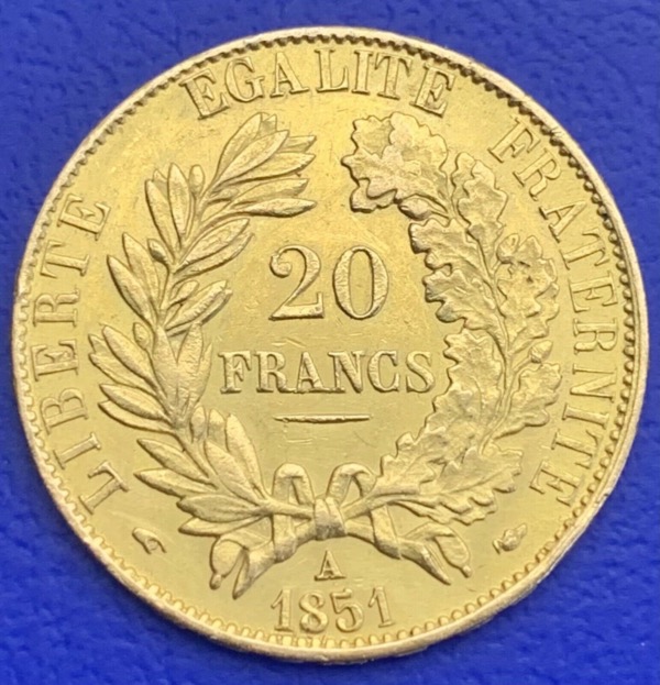 20 Francs Or Cérès 1851 A