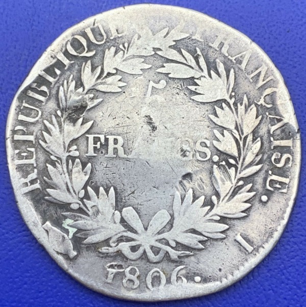 5 Francs Napoléon Empereur 1806 I, Argent