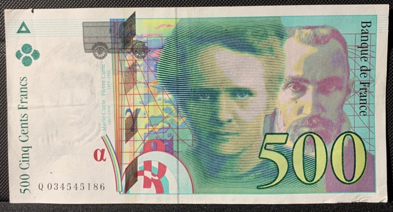 500 Francs Pierre et Marie Curie 1995