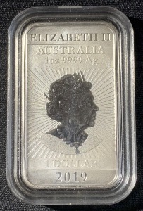 Lingot Argent 1 oz 9999 Dragon Australie 2019 sous capsule