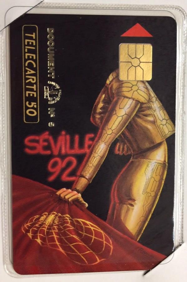Encart Philatélique et Télécarte N05 Exposition universelle de Séville