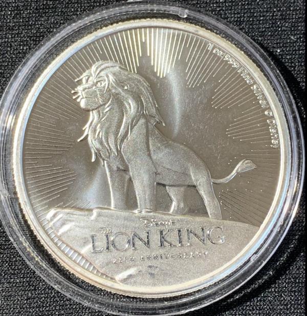 1 Oz argent NIUE 2 Dollars Le Roi Lion 2019 sous capsule