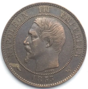 Module 10 centimes Napoléon III 1853 visite de Lille