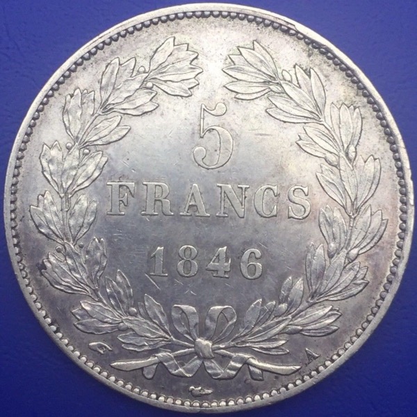 Monnaie Argent, 5 Francs Louis Philippe Ier 1846 A