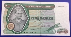 Billet 5 Zaïres 1977