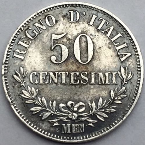 Vittorio Emmanuel 50 centesimi 1863 Milan