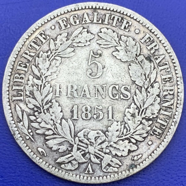5 francs Cérès 1851 A