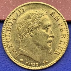 10 Francs or Napoléon III Tête Laurée 1863 A