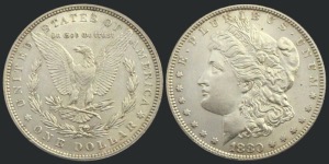 Etats-Unis, One Dollar Morgan, 1880, Philadelphie argent