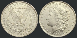 Etats-Unis, One Dollar Morgan, 1881, Nouvelle Orléans argent