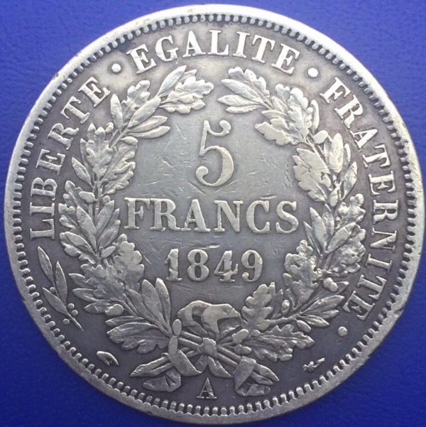Monnaie Argent, 5 Francs CERES 1849 A Paris 