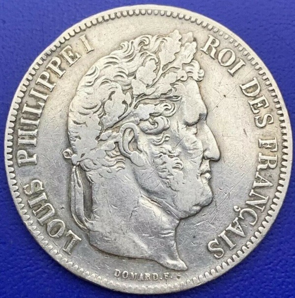 Pièce argent, France, Louis Philippe I, 5 francs, 1841 BB