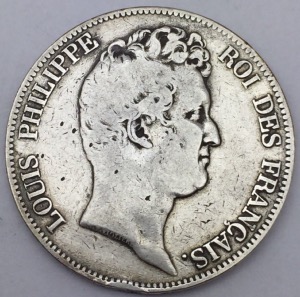 5 francs Louis Philippe sans le I tranche en creux 1830 A