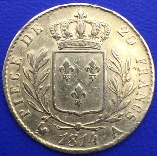20 Francs or Louis XVIII buste habillé 1814 A