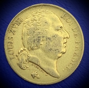 20 Francs or Louis XVIII Buste Nu 1818 Q