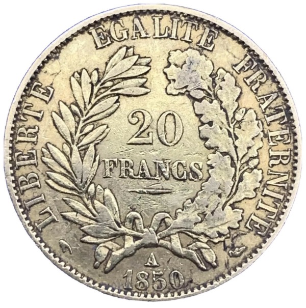 20 francs or Cérès 1850 A