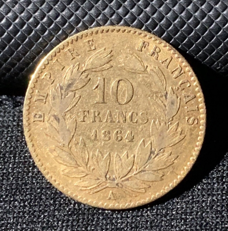 10 Francs or Napoleon III Tête Laurée 1864A