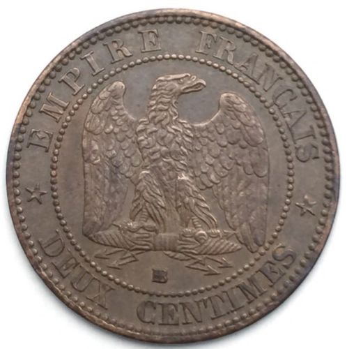 2 centimes Napoléon III tête laurée 1861 BB