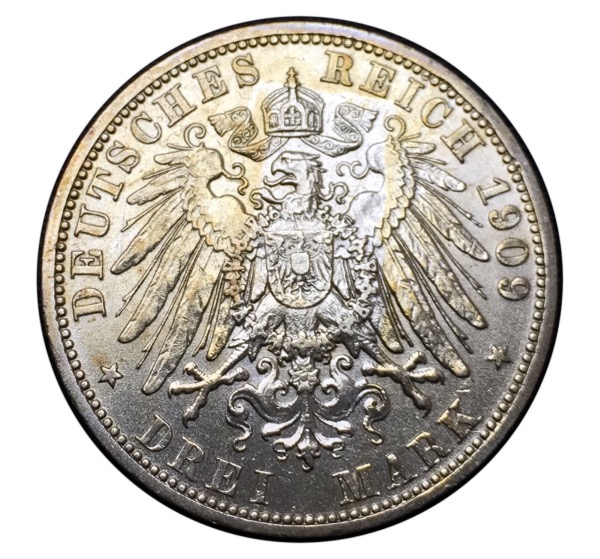 3 Mark 1909 A Kaiser Wilhelm II
