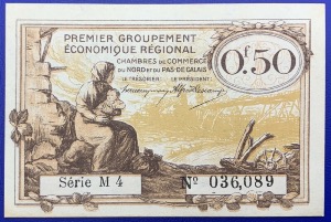 France, Billet 50 centimes, Chambre de commerce Nord Pas de Calais