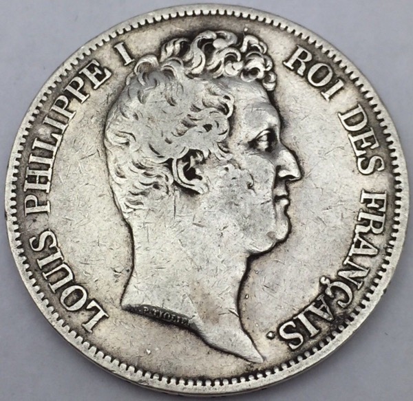 5 francs Louis Philippe I tranche en creux 1830A