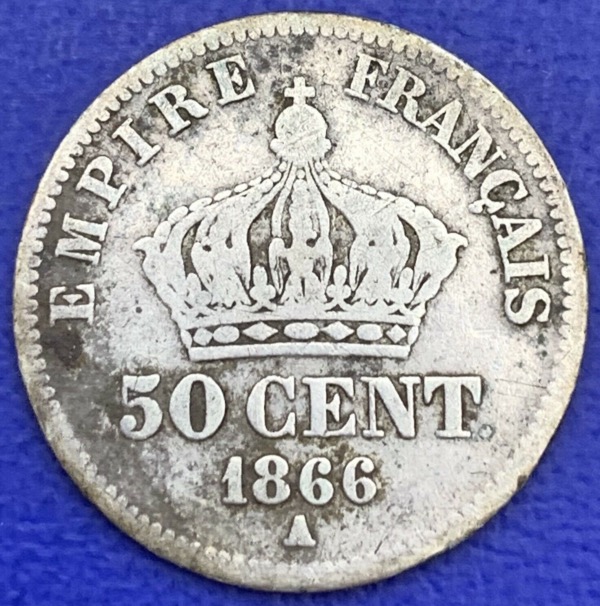 France 50 Cts Napoleon III 1866 A