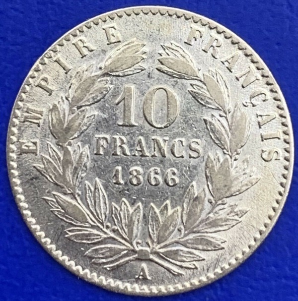 10 Francs or Napoléon III Tête Laurée 1866A