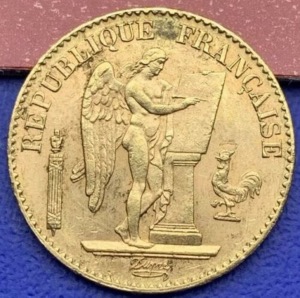 Pièce or 20 Francs Génie Debout 1895 A