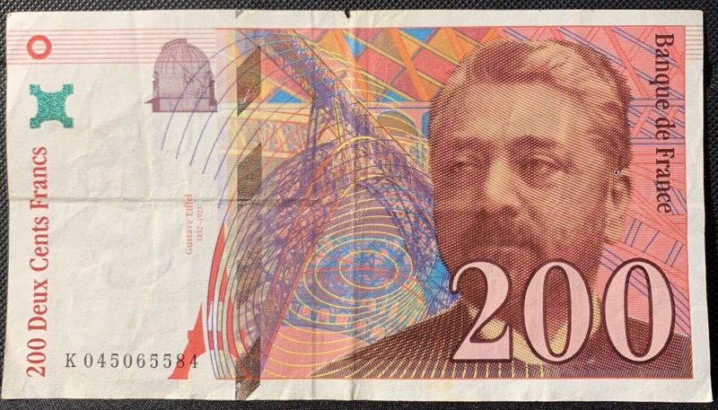 billet 200 francs Eiffel 1996
