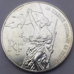 Monnaie argent, 100 francs, Bicentenaire musée du Louvre 1993