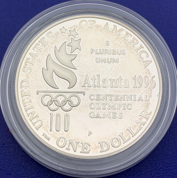 Monnaie Argent, 1 Dollar, Olympiades Atlanta 1996, Saut en hauteur