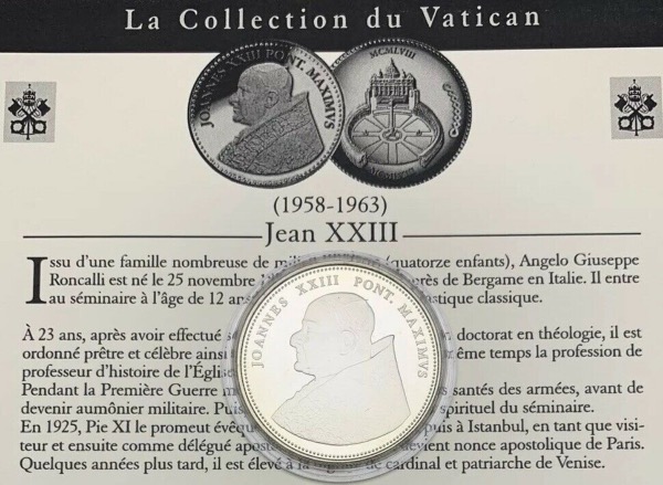 Médaille Jean XXIII, Collection du Vatican
