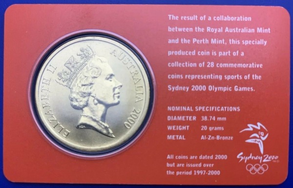 Australie, 5 Dollars Elisabeth 2, Sydney 2000, Triathlon