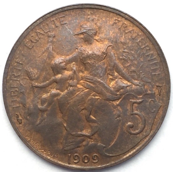 5 centimes Dupuis 1909