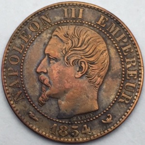 Napoleon III 5 centimes 1854 W