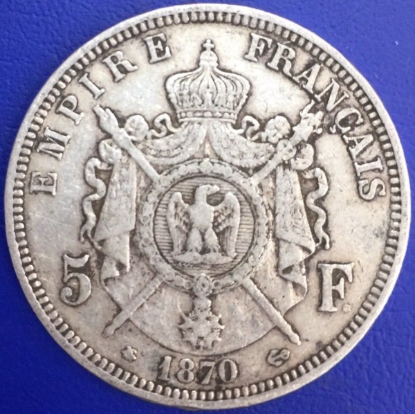 5 francs Napoléon III 1870 A